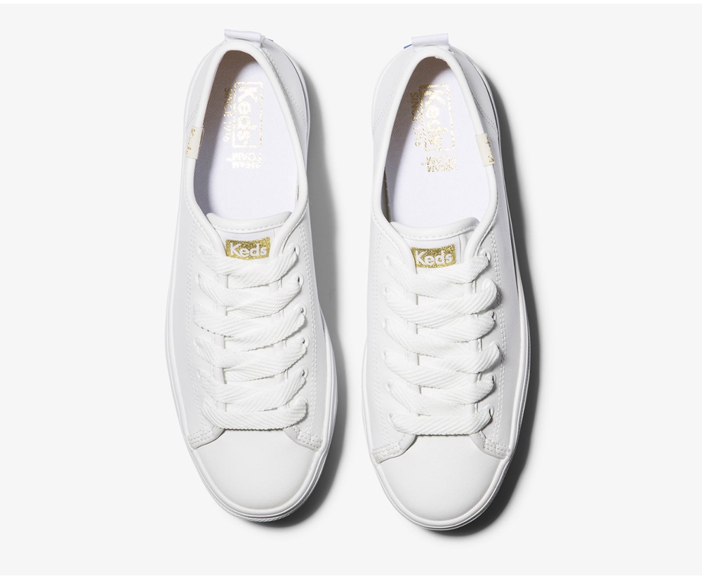 Tenis Keds Mujer Blancos - Triple Up Cuero - 1069-OKUSV